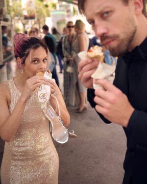 Aleksandr Kuznetsov Instagram - Pretending that I have my own tuxedo with @caldeira_helena 
📸 by amazing @mrbertiewatson 

big thanks to @stivali_boutiques and Paulo for dressing me for Cannes Film Festival, allowing me to temporarily look like as if I actually know what to wear
