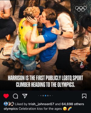 Alexandra Johnson Instagram - When I was trying to qualify for the 2020 Olympics, I could rattle off a dozen out Olympic athletes because it mattered to me. The representation mattered to me. Today’s @olympics post shows that it still matters, maybe now more than ever.

Billie Jean King, Gus Kenworthy, Candace Parker, Tom Daley, Megan Rapinoe, Sue Bird, Adam Rippon, Ali Krieger, Diana Taurasi… CAMPBELL HARRISON.

I’m so proud of you @campbell_harrison547 and everything you’re doing, and I’m so excited for you and everything to come! :)

 It matters. We matter. You matter. 🖤🏳️‍🌈