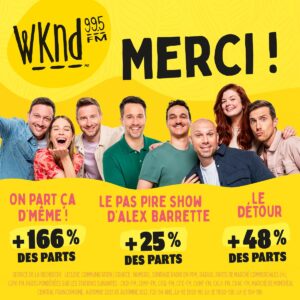 Alexandre Barrette Instagram - C’est jour de dévoilement des sondages radio et on a plein de raisons de vous dire : MERCI 🤩 🥳 🎙️ 📻 ❤️