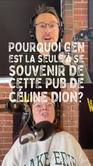 Alexandre Barrette Instagram - Pourquoi Gen est la seule à se souvenir de cette publicité de Céline Dion? 🙃