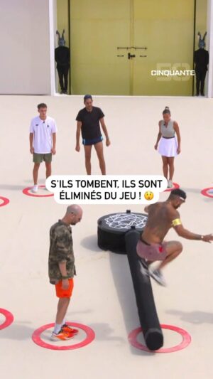 Alexandre Giudi Instagram - "C’est très très chaud !" 🥵 
Le Lion a décidé de titiller les nerfs des joueurs avec sa poutre tournante 😏 Qui tiendra le plus longtemps ? 
 
#Les50, nouveau jeu, aujourd’hui à 19:50