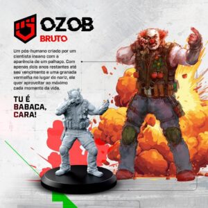Alexandre Ottoni Instagram - CONHEÇA OS HERÓIS DE OZOB: A CYBERPUNK BOARD GAME 🤡💥 
 
Neste jogo, os jogadores vão assumir o papel de hackers, mercenários, pós-humanos e outros rebeldes que lutam contra a opressão das megacorporações! Conte com seus amigos… E APENAS COM ELES. Pois neste futuro distópico, o próprio sistema está contra você… 
 
Conheça alguns dos integrantes que lutarão ao seu lado: 
 
💥OZOB — Com apenas dois anos restantes até seu vencimento, OZOB é um pós-humano criado por um cientista insano com a aparência de um palhaço e, com uma granada vermelha no lugar do nariz, ele quer aproveitar ao máximo cada momento da vida. 

💥CALIFORNIA — Uma jovem que modificou a si mesma com DNA alienígena, o bastante para acreditar que é possível destruir o sistema, genial o bastante para até talvez conseguir! 
 
💥VIVIKA — Uma mercenária violenta com DNA de tigre (de verdade), equipada com garras e um moicano afiados de metal líquido. Ela sempre trabalhou para quem pagasse melhor, até conhecer California.

E não esqueça que já estamos com a página da campanha internacional no ar, através do link da bio! É OZOB RAPÁ!