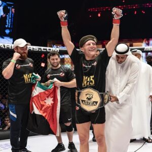 Ali Al-Qaisi Instagram - We put in a lot of hard work to get to this moment right here. 
Alhamdullah we got it exactly how we wanted 🙏 Now back to work! Keep your eyes on the royal fighter 🥷🏿🔪
The Royal Fighter 👑
Free Palestine 🇵🇸 
Jordan first 🇯🇴
UAE warriors 🇦🇪
Photo by @ckdesigns_sa