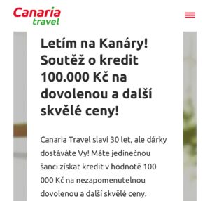 Alice Bendová Instagram - 🌴🔴SOUTĚŽ O 100.000 kč🔴🌴

🐠🐠s @canariatravel.cz 🐠🐠

🐋🦈🐳🐬🐠🐳🐬🐟🐳🐋🦈🐠🐟🐳🐠🐠🐟🐳🐋🐳🐟🐠🐬🐠🐋🐠🐟🐳🐋🐠🦈🐳🐟🐟🐟🐠🐠🐠🐟

Podívej se ve stories do odkazu, kde se zaregistruješ. Hodně štěstí❤️

Letím na Kanáry! Soutěž o kredit 100.000 Kč na dovolenou a další skvělé ceny!
Canaria Travel slaví 30 let, ale dárky dostáváte Vy! Máte jedinečnou šanci získat kredit v hodnotě 100 000 Kč na nezapomenutelnou dovolenou a další skvělé ceny. Každé kolo vyhrává 30 výherců. Pro spuštění kvízu musíte vyplnit formulář.
Termíny losování:
20. 3.
20. 5.
20. 9.
20. 11. – Finálové kolo o kredit 100.000 Kč na dovolenou
Soutěž probíhá ve čtyřech losovacích kolech, přičemž každé kolo nabízí šanci vyhrát atraktivní ceny. Ve finálním, čtvrtém kole, dojde k hlavnímu losování mezi účastníky, kteří odpověděli správně na všechny otázky a dosáhli 100 %.
Pokud správně zodpovíte alespoň čtyři otázky ze sedmi, budete zařazeni do slosování o hodnotné cestovatelské ceny:
1. místo – cestovní kufr
2. místo – outdoor kamera
3. místo – chytré outdoor hodinky
4 až 30. místo – cestovní balíček

#soutez #100000 #100000kc #kanary #canariatravel #canary #canaryislands #ocean #travel #instatravel #instaholiday #instagram #instamood #instaphoto #letimnakanary