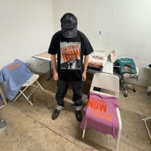 Ally Beardsley Instagram - T-shirt factory with @ifnotnowla