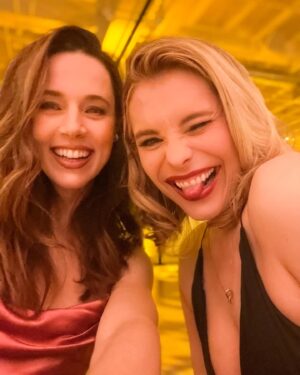 Alona Tal Instagram - What a fabulous night with my loves @susieabromeit and @ronalee_shimon  wearing something with no spit up on it and remembering I have actual conversation skills that don’t involve me praising someone for going poop in their diaper.  Styling by @soyonan  H&M by @lana_makeup_losangeles