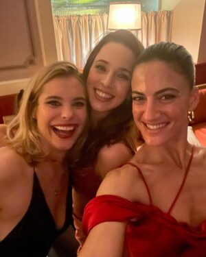 Alona Tal Instagram - What a fabulous night with my loves @susieabromeit and @ronalee_shimon  wearing something with no spit up on it and remembering I have actual conversation skills that don’t involve me praising someone for going poop in their diaper.  Styling by @soyonan  H&M by @lana_makeup_losangeles