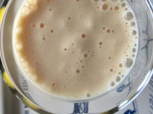 Alton Brown Instagram - Buttermilk gives this classic Indian dairy-based beverage a decidedly Southern spin, but for a bright and delicious morning smoothie, freeze the leftovers in ice cube trays...just trust me.
#linkinbio #peachgingerbuttermilklassismoothie #georgiapeaches #peachlassi