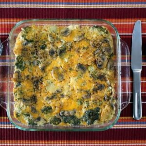 Alton Brown Instagram - Here’s a version of the classic broccoli-cheese casserole that is nowhere near as heavy, salty, or fatty as the one your grandmother used to make…OK, my grandmother used to make. 
#linkinbio #broccolicheesecasserole #betterthangrandmas #instagood #verycheesy