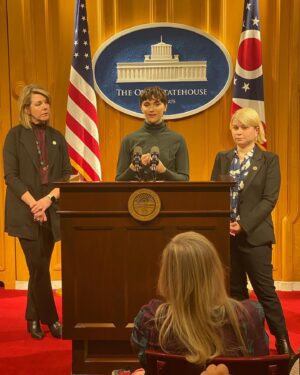 Alyson Stoner Instagram - Speaking at the State Capitol building! 🥺 

Thanks to your support of #DearHollywood podcast, Ohio Representative Grim and Representative McNally reached out about a new bill called The Kidfluencer Protection Act. I had the opportunity to help introduce the legislation at the state capitol and give more context to why kid influencers need financial protection and the right to reclaim privacy. 

I vlogged the experience and you can watch on my YT channel (link in bio). Let’s keep it goinggg. 💜

Alt text: Slide 1 is a photo of Alyson standing behind a podium at the Ohio state capitol during a press conference. Slide 2 is a video clip from the press conference of Alyson speaking on the digital landscape. Slide 3 is a video of Alyson sitting inside their car, reflecting on the opportunity to speak on this issue.