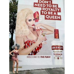 Alyssa Edwards Instagram - #ad She’s officially painted henny and larger than LIFE! 👏🏻 Check me out in my fantabulous new wall mural with @SmirnoffUS in Brooklyn at the corner of Maujer St & Morgan Ave and remember you don’t need to be royalty to be a queen! The mural will be up until Sunday, so go check her out and snap a pic to share with me and @SmirnoffUS! #FunPercent