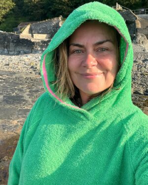 Amanda Lamb Instagram - People of a certain age did you have a terry towelling robe when growing up? I think 80% of my wardrobe involved it at some point… enter @soenglishbeachwear so nostalgic and perfect for that post dip coverup… I live in mine down here, it’s so handy first thing in the morning and in the evening with fish and chips on the beach… I’ll link this little cracker on stories…. Were you a Terry towelling kid?