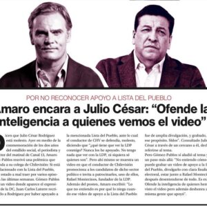 Amaro Gómez-Pablos Instagram - Cada cual tiene derecho a opinar lo que quiera. Lo que no me parece, es dar pie atrás … porque burla la inteligencia de la audiencia y además deshonra al mismo colectivo político que dices apoyar. La falta es doble. 

Soy de los que piensan que los periodistas no debieran convertirse en instrumentos de propaganda electoral, pero respeto las diferencias. Creo que “mojarse el potito” en tiempos tan crispados no es caerle en gracia a un sector u otro, si no hacer “la pega” procurando la mayor ecuanimidad y haciendo las preguntas duras a quien corresponda. En las lógicas actuales, un día te acusarán de “facho” y al siguiente de “comunacho”… pero aquello es sintomático de los tiempos que vivimos. 

Más allá de Julio César Rodríguez, esto me parece un buen tópico de debate en las Escuelas de Periodismo y un tema propicio a tocar como usuarios de la información. @diariolasegunda