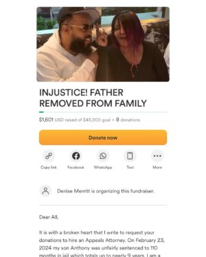 Amarr M. Wooten Instagram - Today my Dad starts his 110 month sentence, totaling up to 9 years, as a “fall guy” for a crime he did not commit. A 5 year long journey/process for my family. Read his story in the GoFundMe link in my bio. Any donations helps! My family would greatly appreciate it! 🙏🏽