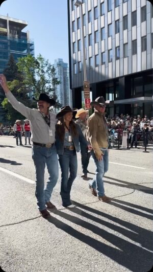 Amber Marshall Instagram - Heartland Season 18 is back filming from hiatus. While filming took a break, Amber Marshall, Shaun Johnston and Chris Potter had the opportunity to be Celebrity Judges for the Calgary Stampede Parade, presented by Suncor. What an honour! 

The Heartland Celebrity Judging trio had a great day kicking off the Calgary Stampede at the opening day parade, although it was no easy task to choose our favourite entry. It was close, and we were blown away by the effort and dedication for so many of the parade entries. The creativity and spirit from all those participating are what makes the Calgary Stampede the Greatest Outdoor Show on Earth! 

Congratulations to the Taipei First Girls High School Marching Band, Honour Guard and Colour Guard, who were awarded the best entry by the Heartland Celebrity Judges! 

#iloveheartland #calgarystampede