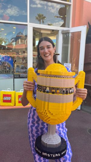 Amy Corbett Instagram - Had a blast meeting so many of you yesterday at the LEGO Store Downtown Disney! How EPIC is the @legomastersfox trophy! 🏆 Thanks to everyone who took the time to pop by!!! 

👗 outfit from @nooworks which I just discovered on this trip and LOVE LOVE LOVE. Super unique styles & the most lovely staff 💖

@lego #legostore #legomasters #legomastersfox #downtowndisney #trophy