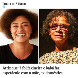 Ana Flavia Cavalcanti Instagram - Eu: mãe, mas esse negócio de ex faxineira pode parecer que nosso papo é sobre superação e que uma faxineira pode pensar que é melhor ser atriz do que faxineira. E conversando com @fabricioboliveira ele disse que é sobre elaborar, elaborar na arte. E eu concordo com ele.

Minha mãe: ou uma faxineira pode pensar que ela também pode ser atriz. 

Repost from @sitef5
•
Museu do Louvre, França. Em frente à majestosa pirâmide de vidro, em meio aos transeuntes, está um carrinho de bebê rosa choque. Dentro, uma mulher adulta com os cabelos cacheados balançando com o vento usa um casaco branco e segura um balão também rosa. Nele, está escrito “A Babá Quer Passear”. Trata-se de uma performance da atriz Ana Flavia Cavalcanti. Vira e mexe ela repete a jornada em locais públicos, como o Aeroporto de Guarulhos (SP) ou na orla de Copacabana, na zona sul do Rio. A ideia é discutir a condição das trabalhadoras domésticas no Brasil. “Minha mãe foi faxineira a vida toda. Eu também fui faxineira e babá, e é um tema em que conseguimos fazer um recorte com o racismo. Acredito mesmo que seja um assunto importante e que precisamos discutir”, avalia a artista em entrevista ao F5.

Confira mais destaques no F5, o site de entretenimento da @folhadespaulo. #F5 #siteF5 #Folha #folhadesaopaulo #entretenimento #teatro #atriz #anapaulacavalcanti

📷 Divulgação
📝 Maria Paula Giacomelli (@mp.giacomelli)