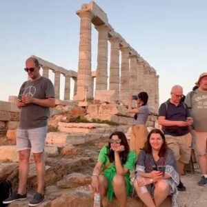 Ana Navarro Instagram - I’ve seen some beautiful sunsets in my life. By far the most memorable have been in Africa and in Greece. Very lucky to be seeing it again at The Temple of Poseidon in Siuonio, Greece. @anamariag.u, @treehouseacupuncturemiami and I met in third grade at the Sacred Heart and have been friends-like-family since, through ups and downs, joys and sadness. We first took a girls-trip when we all turned 50, and committed to making time to do it again. So here we are, embarking on another adventure, and promising to make new memories and celebrate 45 years of sisterhood. Take a little time to be with your friends and enjoy the view. 🌅

PS - @americanair lost some of our bags. So you might be seeing the same clothes over & over.