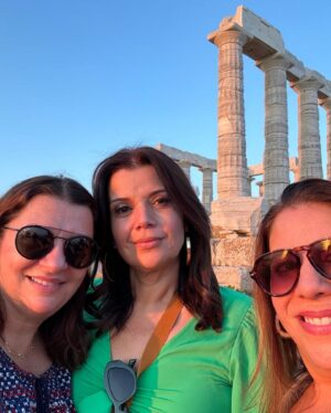 Ana Navarro Instagram - I’ve seen some beautiful sunsets in my life. By far the most memorable have been in Africa and in Greece. Very lucky to be seeing it again at The Temple of Poseidon in Siuonio, Greece. @anamariag.u, @treehouseacupuncturemiami and I met in third grade at the Sacred Heart and have been friends-like-family since, through ups and downs, joys and sadness. We first took a girls-trip when we all turned 50, and committed to making time to do it again. So here we are, embarking on another adventure, and promising to make new memories and celebrate 45 years of sisterhood. Take a little time to be with your friends and enjoy the view. 🌅

PS - @americanair lost some of our bags. So you might be seeing the same clothes over & over.