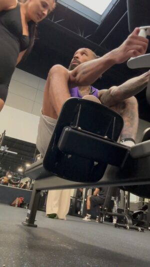 Andre Ewell Instagram - Basically me annoying the shit out of her @cinfit_training 😅.