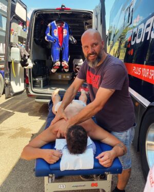 Andrea Dovizioso Instagram - Simply amazing! Back on track at Mugello circuit, surrounded by passionate people and old times friends, as @alexgramigni39 . 
Irreplaceable to be there, with my “Grizzly” Francesco, again. 
Incredible how I felt on the bike, how my body reacted, after my injury. 
It was strange but full of meanings, having my MX van in the paddock, with all my racing stuff.

#Dovi04 #AD04 #AndreaDovizioso #AD #Motorsport #Mugello #Motorbike #Racing #Passion