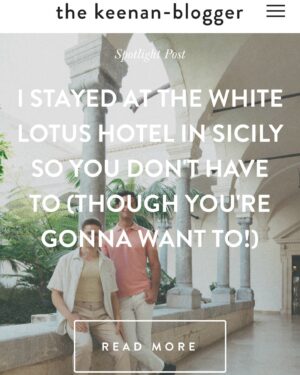 Andrew Keenan-Bolger Instagram - I stayed at the White Lotus hotel in Sicily so you don’t have to (though you’re gonna want to!) 🪷 
New post up on my travel blog thekeenanblogger.com. Link in bio!