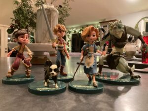 Andrew Peterson Instagram - Losing my mind over here. These @wingfeathersaga action figures just arrived and they’re so much cooler than I’d have imagined. Poseable, with accessories like swords and bows and whistleharps! Just the packaging is beautiful. Thanks, @angelstudios_inc for knocking these out of the park! Check them out at Angel.com!