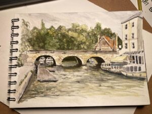 Andrew Peterson Instagram - Found some time to do some Sunday painting, this time adding some color to an in-person ink sketch I started this summer in Oxford. Big thanks to @aedanpeterson and @mcgregor1354 for the watercolor advice!