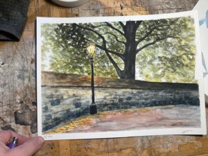 Andrew Peterson Instagram - Still trying to figure out this watercolor/gouache thing. In other news, it was a big week, with a book release and a few days at @asburyuniversity speaking and singing. Very grateful.