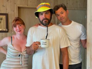 Andrew Rannells Instagram - It’s been a fun week in Fire Island, my 23rd summer coming out here. While the activities have changed over the years, the friends have stayed the same. And I’m still hoping the girls working at The Pines Pantry think I’m cool.