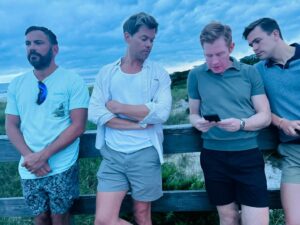 Andrew Rannells Instagram - It’s been a fun week in Fire Island, my 23rd summer coming out here. While the activities have changed over the years, the friends have stayed the same. And I’m still hoping the girls working at The Pines Pantry think I’m cool.