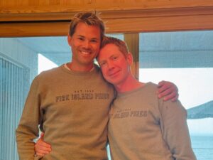 Andrew Rannells Instagram - It’s been a fun week in Fire Island, my 23rd summer coming out here. While the activities have changed over the years, the friends have stayed the same. And I’m still hoping the girls working at The Pines Pantry think I’m cool.