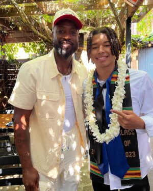 Angel Parker Instagram - It’s not everyday you graduate from @loyolahigh and meet @dwyanewade. Congratulations James. Great start! The best is yet to come. #classof2023 Now off to @howard1867 WE ARE SO PROUD OF YOU.