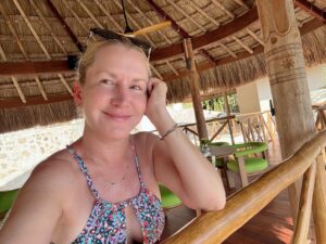 Angela Kinsey Instagram - I moved to Indonesia when I was two and lived there until I was fourteen. I loved living there and have always wanted to go back with my own family and I’m so thankful we finally got to go! I was pretty emotional when we landed. So many memories of my childhood, so many of which included my Dad. I wish we could have stayed longer but I’ll just have to go back! Here are some photos from our first stop… Sumba Island. 1. Our first day at @nihi . Such a beautiful place. Terima kasih to Doris and Maxy and all the folks there for taking such good care of us! We loved getting to know you all! 2. A vehicle that comes with coconut cup holders, yes please! 3. Evening walk at Nio Beach with my fella. 4. Oh hello… 🐉. 5. My favorite Kerupuk & Nasi Goreng! 6. Rua Beach. 7. Loved that we all watched the sunsets together! 8. Amazing pink bougainvillea (How did they shape it like this? I loved it! I think I took a picture of it every day. ) 9. Favorite hiking buddy. This was an hour and half trek so you know I got my steps in that day! 10. The color of the ocean is so beautiful. 11. Dad & me in Indonesia in the 70’s! 🩷 More of our trip in my next post. I took so many pictures!