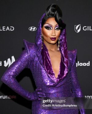 Angeria Paris VanMicheals Instagram - GLAAD MEDIA AWARDS 2024 PHOTO DUMP 💜
#allstars9 ##Pressweek 

Gown: @dhaleterdesign 
Hair: @_hairwitch