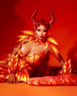Angeria Paris VanMicheals Instagram - Category is “A tail and two titties” 🔥🔥

Gown: @uneekbyanthony 
Airbrush: @troycford 
Design Concept: @artpop_18 
Hair: @hair_by_koji_ichikawa 
Photos: @ericrichardmagnussen