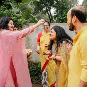 Anjana Jayaprakash Instagram - Still processing the fact 
that I have a sister -in-law,now 😌
@miss.menon06 & @arjun.jayaprakash.7 here's to you both being each other's strength ,happiness & safe space in the long journey ahead ❤️ 
Happy married life 🥂🧿

06.07.2024 ♾️ 07.07.2024