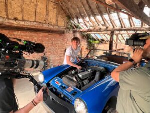 Ant Anstead Instagram - When I was 17 my first car was an MG Midget (called Bridget). I loved that car, saved up working part time jobs washing pots and waiting tables to buy her. I learned so much repairing her and keeping her on the road! Bridget the midget was the foundation that set me on a path to be a car builder! 

Today was an emotional one as @archoanstead joined me onset of my new show Naked Mechanic and at 17 he and I worked together on the exact same car, but blue (my Bridget was orange). It was a moving day and Archo was a natural!!! 

Cannot wait to share this moment. I hope more people tackle parent-child car projects together…. Proud of you Archo!!! X x 

Naked Mechanic coming soon to Discovery Channel x