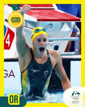 Anthony Albanese Instagram - 🏊‍♀️🥇Congratulations Kaylee!! Gold and a new Olympic Record in the 100m Backstroke!! You’ve done Australia proud 💛💚🇦🇺