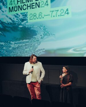 Antonia Giesen Instagram - On behalf of my team, I presented our film Los Hiperbóreos at the Munich Film Festival. 
@filmfestmunich Thanks to the audience for their interesting questions, it’s hard work to answer them in front of this special, strange and beautiful film!!

Ph @joelistdort thanks for these improvised photos 🙌🏻