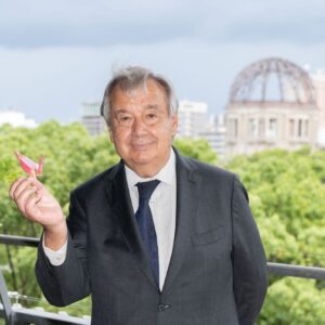 António Guterres Instagram - In Japan, paper cranes like this one symbolize the hope for a future without nuclear weapons.

79 years ago, nuclear weapons devastated the Japanese cities of Hiroshima and Nagasaki.

Nuclear weapons, and the threat of their use, are not confined to history books. The lessons of Hiroshima and Nagasaki, which once guided our collective efforts towards disarmament and peace, have been pushed aside.

We must never allow such devastation again. The only way to eliminate the nuclear risk is to eliminate nuclear weapons.

📷: UN Photo/Ichiro Mae (Hiroshima, 2022)