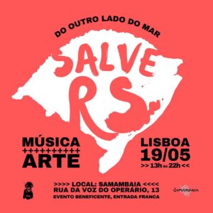 Antonio Villeroy Instagram - Aqui do outro lado do oceano vamos fazendo o que está ao nosso alcance para ajudar as vítimas da enchente do Rio Grande do Sul.

Dia 19 de maio, domingo, vamos realizar um show coletivo beneficente, com artistas que se engajaram na causa.

Serão 7 horas de evento, das 14h às 21h, com música ao vivo, DJs. 

A entrada será gratuita, no dia do evento, o público receberá um card com as informações bancárias das organizações que estão na linha de frente no Brasil, para que o dinheiro arrecadado seja utilizado para compra dos itens mais urgentes para o atendimento dos desabrigados.

Na segunda foto desse carrossel estão os artistas que farão parte dessa tertúlia humanitária. 

Ajudem a divulgar para seus amigos na região de Lisboa.
Precisamos nos unir nesse momento difícil.

O fato de estarmos longe também é terrivelmente angustiante, então vamos estabelecendo redes de comunicação, ligando pessoas de outros lugares com quem está em campo nos abrigos, nas cozinhas solidárias, nas equipes de resgate e distribuição de mantimentos.

Na próxima semana, também sairá de Portugal um avião da Azul com médicos, veterinários e outros profissionais de saúde assim como alimentos não perecíveis, material de limpeza, higiene pessoal, roupas e agasalhos.

Toda solidariedade se faz necessária!