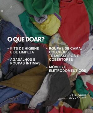 Antonio Villeroy Instagram - O RIO GRANDE DO SUL ESTÁ PASSANDO PELA MAIOR TRAGÉDIA DE SUA HISTÓRIA!

VEJAM COMO PODEMOS REALIZAR DOAÇÕES EM DINHEIRO, ROUPAS PESSOAIS, AGASALHOS, COLCHÕES, TRAVESSEIROS, ROUPAS DE CAMA, ALIMENTOS, PRODUTOS DE HIGIENE E ELETRODOMÉSTICOS.

TAMBÉM É IMPORTANTE MANTER UMA REDE DE COMUNICAÇÃO E DE APOIO.