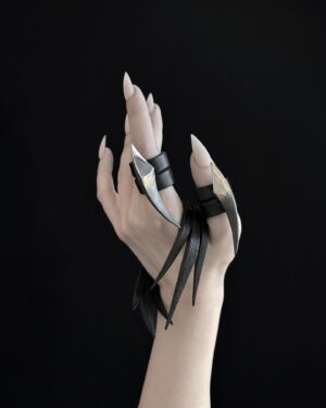 Anu Tera Instagram - • Silver Claw Rings • 🗡️ #anutera #claws #wearableart #darkelegance #leatherjewelry #blacksmithing