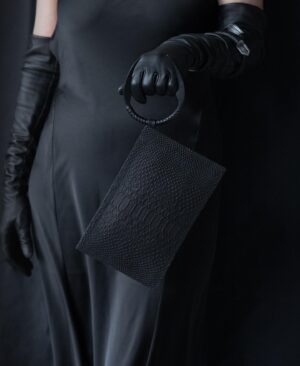 Anu Tera Instagram - • New Textured Pocket bag with hand-wrought handle • #anutera #darkelegance #minibag #blacksmithing