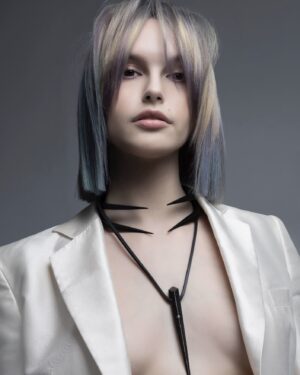 Anu Tera Instagram - • Pedipalp Choker   Single Spear necklace II •

Hair: @lunatallia 
Photo: @krxxt_tarkmeel 

 #anutera #darkfashion #avantgardefashion #avantgardehair #blackjewelry #wearableart #darkminimal #choker #gothicjewellery