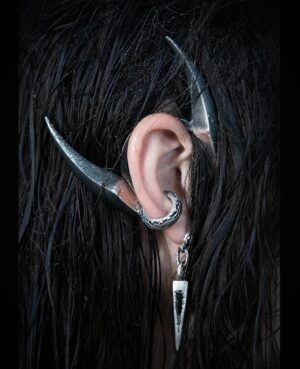 Anu Tera Instagram - • Lunar Eclipse Ear cuff • #anutera #earcuff #wearableart #darkfashion