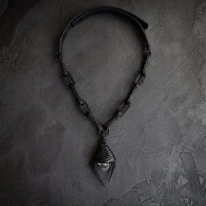 Anu Tera Instagram - • Large Herkimer & Iron Choker • #anutera #darkluxury #darkfashion #blackjewelry #gothicstyle #blacksmith