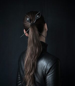 Anu Tera Instagram - • Herkimer & Iron Hairpins • #anutera #darkfashion #darkelegance #hairadornments #hairstyle #wearableart #japanfashion #avantgardefashion #gothicstyle