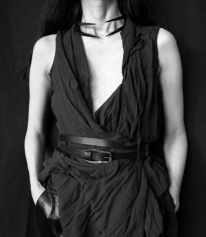 Anu Tera Instagram - • Slim Iron Belt   Pedipalp Choker • #anutera #wearableart #darkfashion #blackjewelry #darkart #allblackoutfit